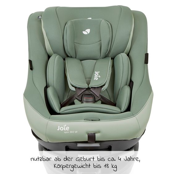 joie Reboarder-Kindersitz Spin 360 GT - Gruppe 0+/1 - ab Geburt - 4 Jahre (ab Geburt - 18 kg) mit Isofix-Basis - Laurel