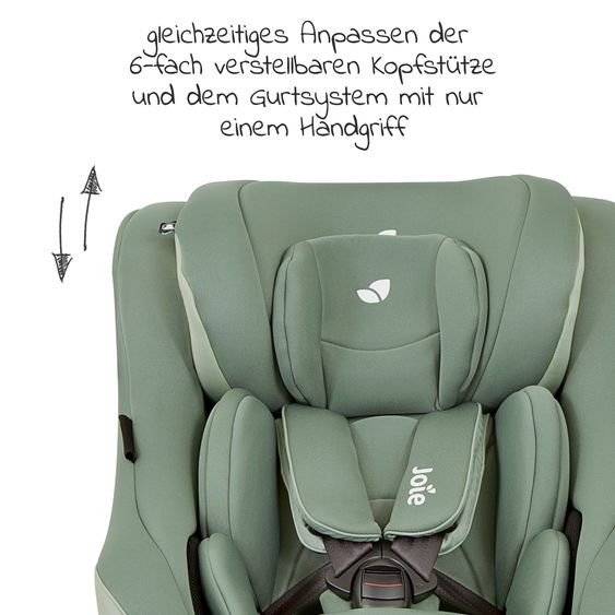 joie Reboarder-Kindersitz Spin 360 GT - Gruppe 0+/1 - ab Geburt - 4 Jahre (ab Geburt - 18 kg) mit Isofix-Basis - Laurel