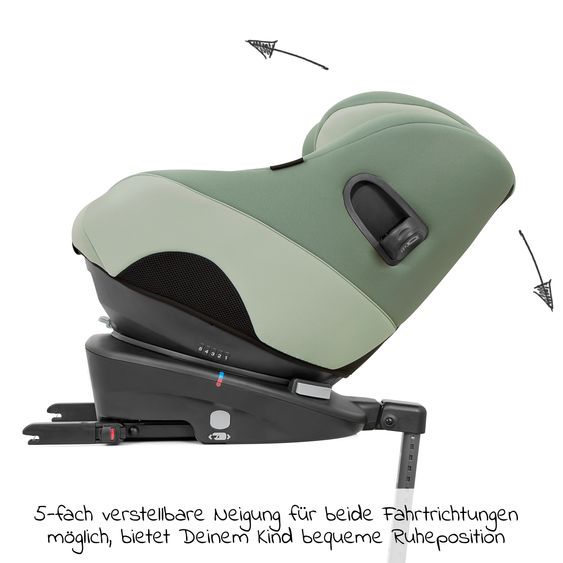 joie Reboarder-Kindersitz Spin 360 GT - Gruppe 0+/1 - ab Geburt - 4 Jahre (ab Geburt - 18 kg) mit Isofix-Basis - Laurel