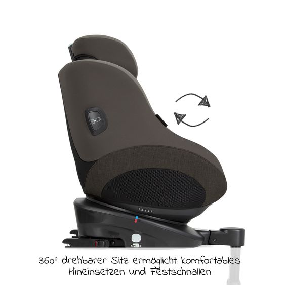 joie Reboarder child seat Spin 360 Gti i-Size from birth - 4 years ( 40-105 cm) - Cobblestone