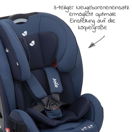 joie Reboarder-Kindersitz Verso Gruppe 0+/1/2/3 - ab Geburt - 12 Jahre (ab Geburt - 36kg) mit Isofix - Deep Sea