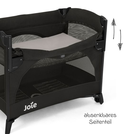 joie Travel cot and co-sleeper Kubbie Sleep from birth-15 kg incl. mattress, carrycot & harness system - Shale