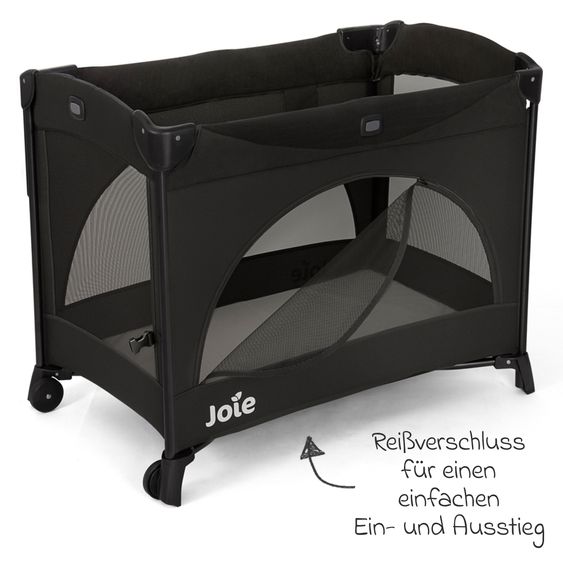 joie Travel cot and co-sleeper Kubbie Sleep from birth-15 kg incl. mattress, carrycot & harness system - Shale