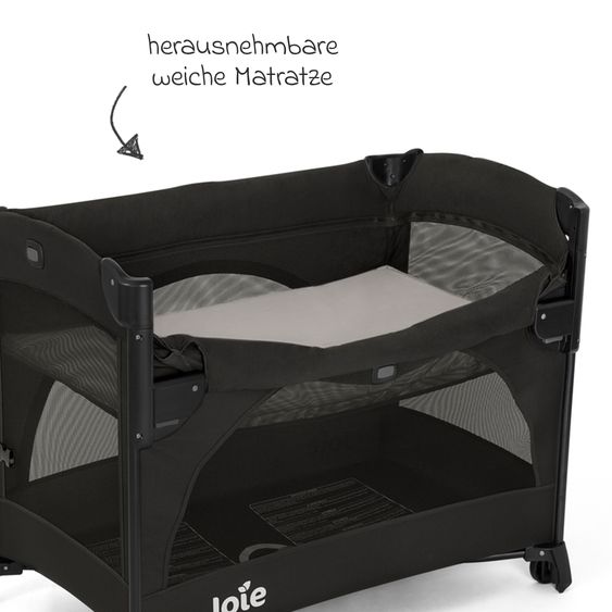 joie Travel cot and co-sleeper Kubbie Sleep from birth-15 kg incl. mattress, carrycot & harness system - Shale