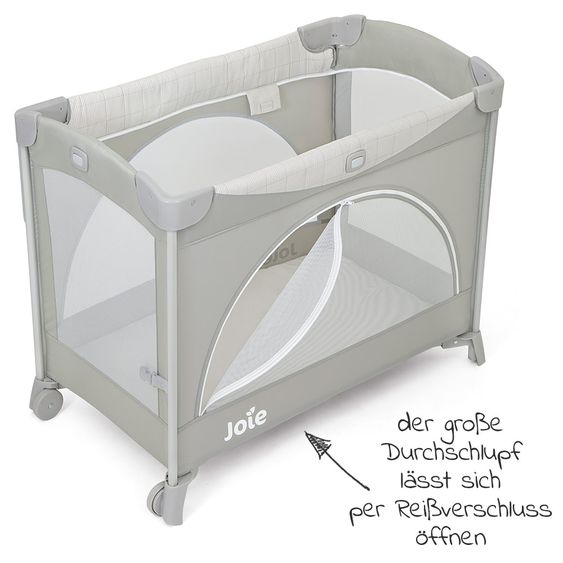 joie Reise- & Beistellbett Kubbie Sleep inkl. Matratze & Transporttasche - Wheat