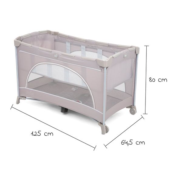 joie Reisebett Allura 120 ab Geburt-15 kg inkl. gepolsterte Einlage & Bassinet-Einhang - Satellite