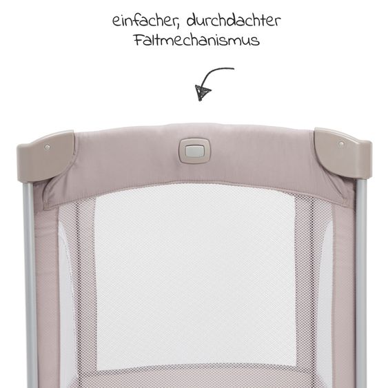joie Reisebett Allura 120 ab Geburt-15 kg inkl. gepolsterte Einlage & Bassinet-Einhang - Satellite
