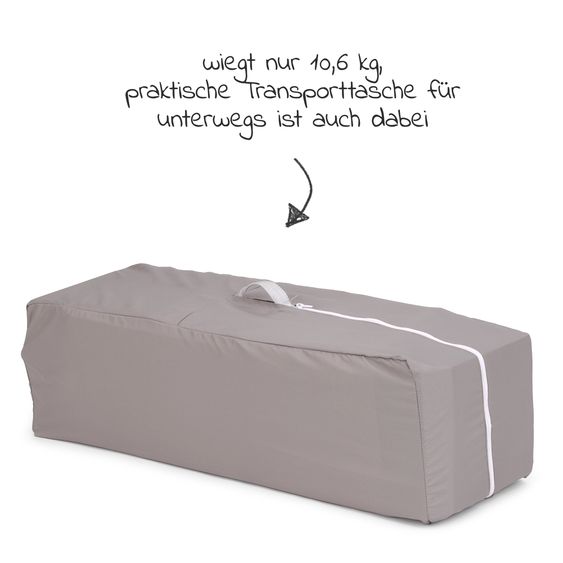 joie Reisebett Allura 120 ab Geburt-15 kg inkl. gepolsterte Einlage & Bassinet-Einhang - Satellite