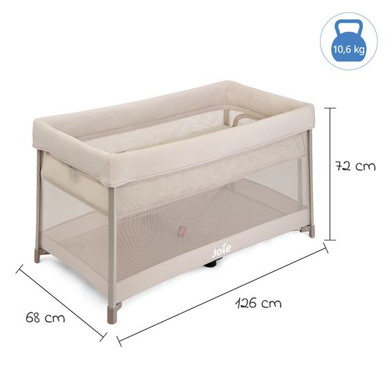 joie Lettino da viaggio Amigo 120 incl. borsa per il trasporto - Vanilla