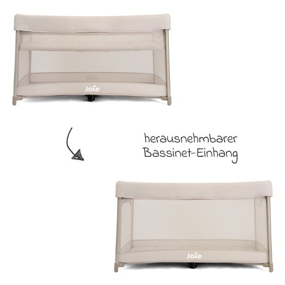 joie Lettino da viaggio Amigo 120 incl. borsa per il trasporto - Vanilla