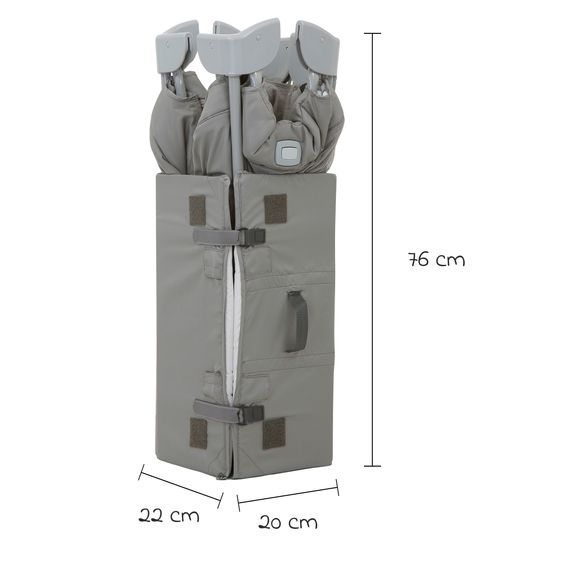 joie Reisebett und Beistellbett Kubbie Sleep ab Geburt-15 kg inkl. Matratze, Transporttasche & Gurtsystem - Foggy Gray