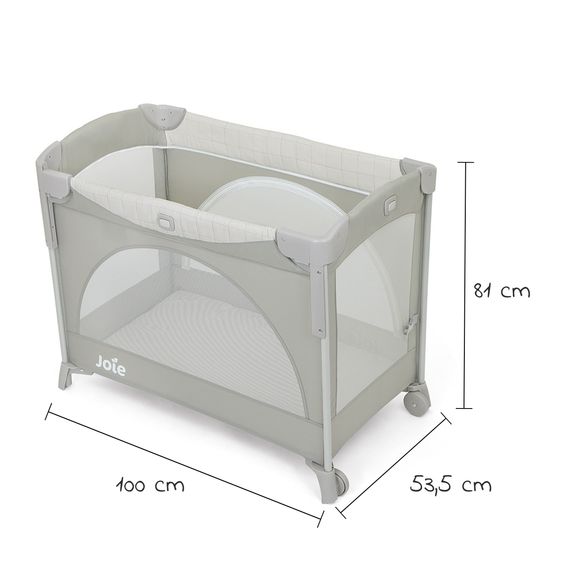 joie Reisebett und Beistellbett Kubbie Sleep ab Geburt-15 kg inkl. Matratze, Transporttasche & Gurtsystem - Wheat