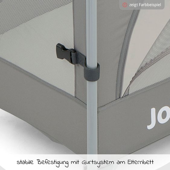 joie Reisebett und Beistellbett Kubbie Sleep ab Geburt-15 kg inkl. Matratze, Transporttasche & Gurtsystem - Wheat