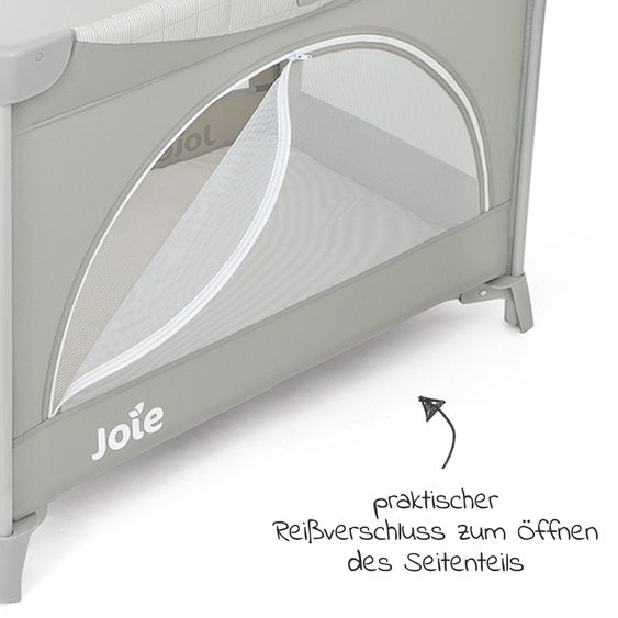 joie Reisebett und Beistellbett Kubbie Sleep ab Geburt-15 kg inkl. Matratze, Transporttasche & Gurtsystem - Wheat