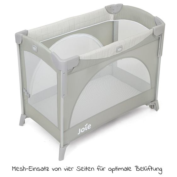 joie Reisebett und Beistellbett Kubbie Sleep ab Geburt-15 kg inkl. Matratze, Transporttasche & Gurtsystem - Wheat