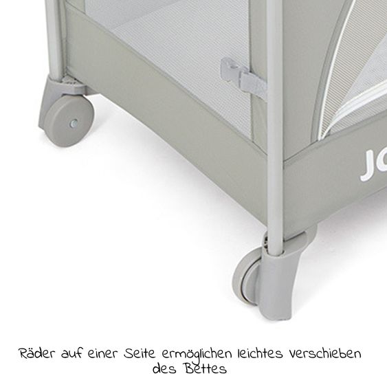 joie Reisebett und Beistellbett Kubbie Sleep ab Geburt-15 kg inkl. Matratze, Transporttasche & Gurtsystem - Wheat