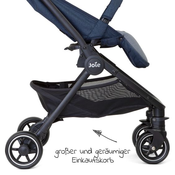 joie Reisebuggy Pact mit nur 6 kg inkl. Transporttasche, Adapter & Regenschutz - Deep Sea