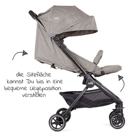 joie Reisebuggy Pact mit nur 6 kg inkl. Transporttasche, Adapter & Regenschutz - Gray Flannel