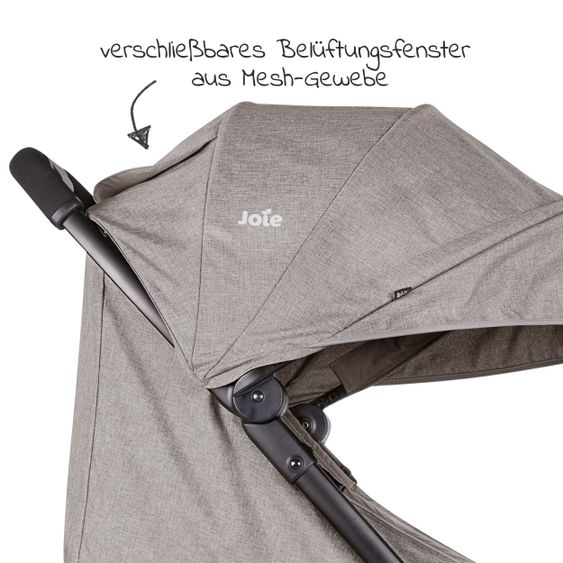 joie Reisebuggy Pact mit nur 6 kg inkl. Transporttasche, Adapter & Regenschutz - Gray Flannel