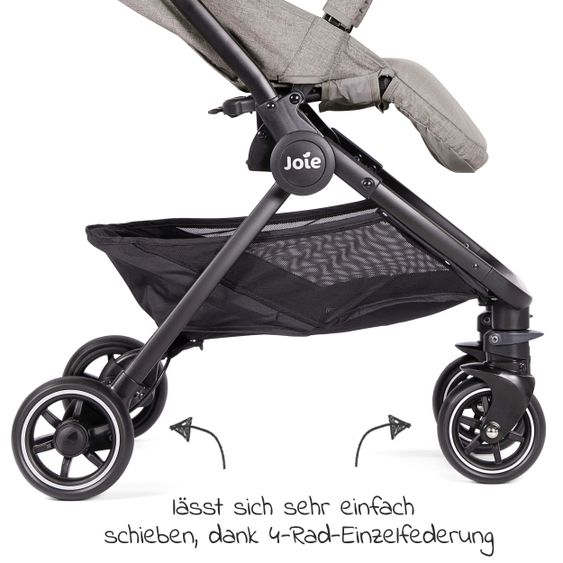 joie Reisebuggy Pact mit nur 6 kg inkl. Transporttasche, Adapter & Regenschutz - Gray Flannel