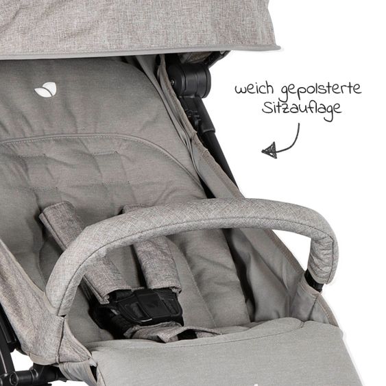 joie Reisebuggy Pact mit nur 6 kg inkl. Transporttasche, Adapter & Regenschutz - Gray Flannel