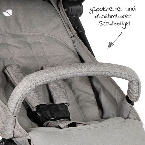 joie Reisebuggy Pact mit nur 6 kg inkl. Transporttasche, Adapter & Regenschutz - Gray Flannel