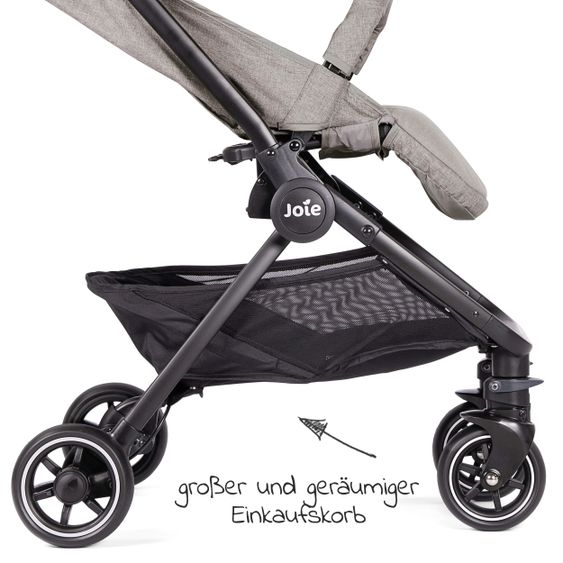 joie Reisebuggy Pact mit nur 6 kg inkl. Transporttasche, Adapter & Regenschutz - Gray Flannel