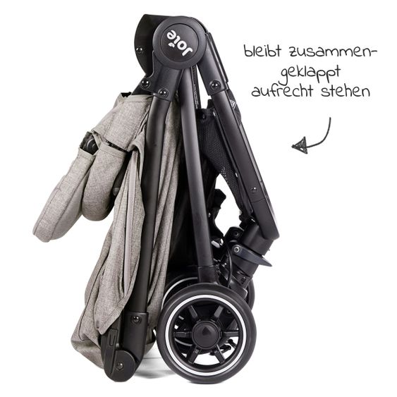 joie Reisebuggy Pact mit nur 6 kg inkl. Transporttasche, Adapter & Regenschutz - Gray Flannel