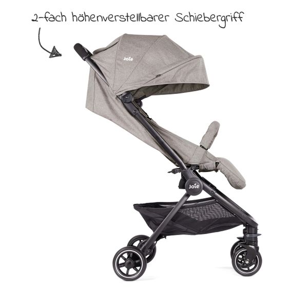 joie Reisebuggy Pact mit nur 6 kg inkl. Transporttasche, Adapter & Regenschutz - Gray Flannel