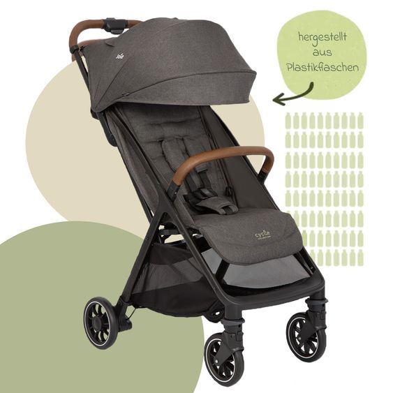 joie Reisebuggy & Sportwagen Pact Pro bis 22 kg belastbar mit Liegeposition nur 6,3 kg leicht inkl. Transporttasche, Adapter & Regenschutz - Cycle - Shell Grey