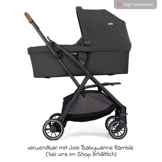 joie Reisebuggy & Sportwagen Pact Pro bis 22 kg belastbar mit Liegeposition nur 6,3 kg leicht inkl. Transporttasche, Adapter & Regenschutz - Cycle - Shell Grey