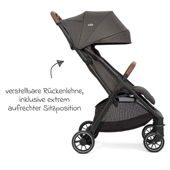 joie Reisebuggy & Sportwagen Pact Pro bis 22 kg belastbar mit Liegeposition nur 6,3 kg leicht inkl. Transporttasche, Adapter & Regenschutz - Cycle - Shell Grey