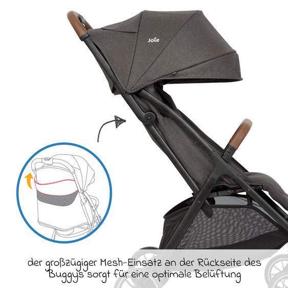 joie Reisebuggy & Sportwagen Pact Pro bis 22 kg belastbar mit Liegeposition nur 6,3 kg leicht inkl. Transporttasche, Adapter & Regenschutz - Cycle - Shell Grey