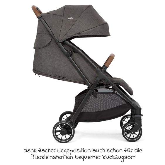 joie Reisebuggy & Sportwagen Pact Pro bis 22 kg belastbar mit Liegeposition nur 6,3 kg leicht inkl. Transporttasche, Adapter & Regenschutz - Cycle - Shell Grey