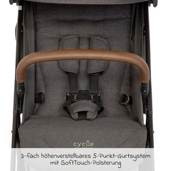 joie Reisebuggy & Sportwagen Pact Pro bis 22 kg belastbar mit Liegeposition nur 6,3 kg leicht inkl. Transporttasche, Adapter & Regenschutz - Cycle - Shell Grey