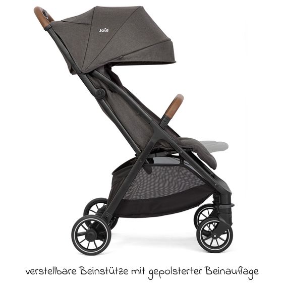 joie Reisebuggy & Sportwagen Pact Pro bis 22 kg belastbar mit Liegeposition nur 6,3 kg leicht inkl. Transporttasche, Adapter & Regenschutz - Cycle - Shell Grey