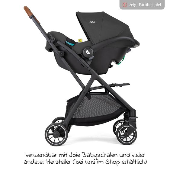 joie Reisebuggy & Sportwagen Pact Pro bis 22 kg belastbar mit Liegeposition nur 6,3 kg leicht inkl. Transporttasche, Adapter & Regenschutz - Cycle - Shell Grey