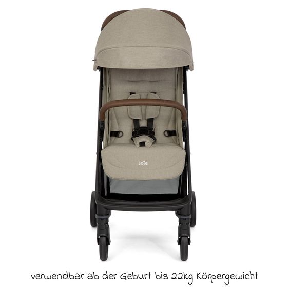 joie Reisebuggy & Sportwagen Pact Pro bis 22 kg belastbar mit Liegeposition nur 6,3 kg leicht inkl. Transporttasche, Adapter & Regenschutz - Oak