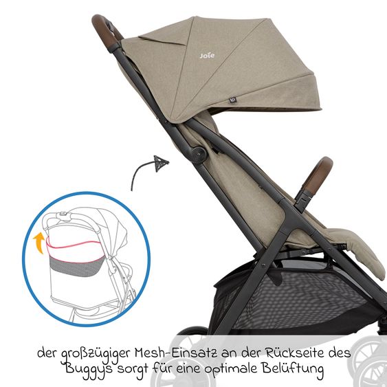 joie Reisebuggy & Sportwagen Pact Pro bis 22 kg belastbar mit Liegeposition nur 6,3 kg leicht inkl. Transporttasche, Adapter & Regenschutz - Oak