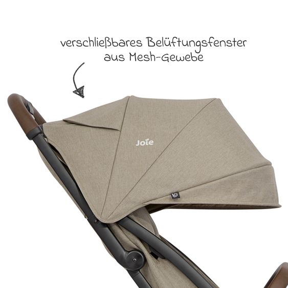 joie Reisebuggy & Sportwagen Pact Pro bis 22 kg belastbar mit Liegeposition nur 6,3 kg leicht inkl. Transporttasche, Adapter & Regenschutz - Oak