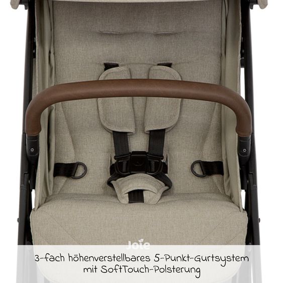 joie Reisebuggy & Sportwagen Pact Pro bis 22 kg belastbar mit Liegeposition nur 6,3 kg leicht inkl. Transporttasche, Adapter & Regenschutz - Oak