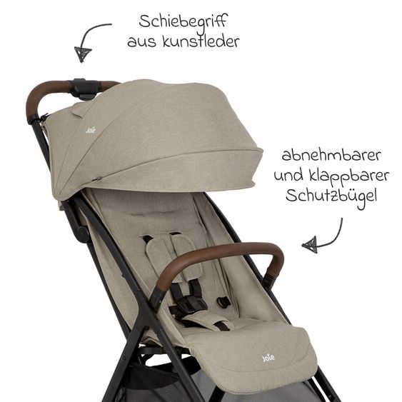 joie Reisebuggy & Sportwagen Pact Pro bis 22 kg belastbar mit Liegeposition nur 6,3 kg leicht inkl. Transporttasche, Adapter & Regenschutz - Oak