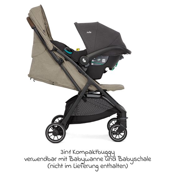 joie Reisebuggy & Sportwagen Pact Pro bis 22 kg belastbar mit Liegeposition nur 6,3 kg leicht inkl. Transporttasche, Adapter & Regenschutz - Oak