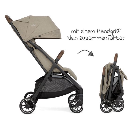 joie Reisebuggy & Sportwagen Pact Pro bis 22 kg belastbar mit Liegeposition nur 6,3 kg leicht inkl. Transporttasche, Adapter & Regenschutz - Oak