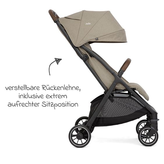 joie Reisebuggy & Sportwagen Pact Pro bis 22 kg belastbar mit Liegeposition nur 6,3 kg leicht inkl. Transporttasche, Adapter & Regenschutz - Oak