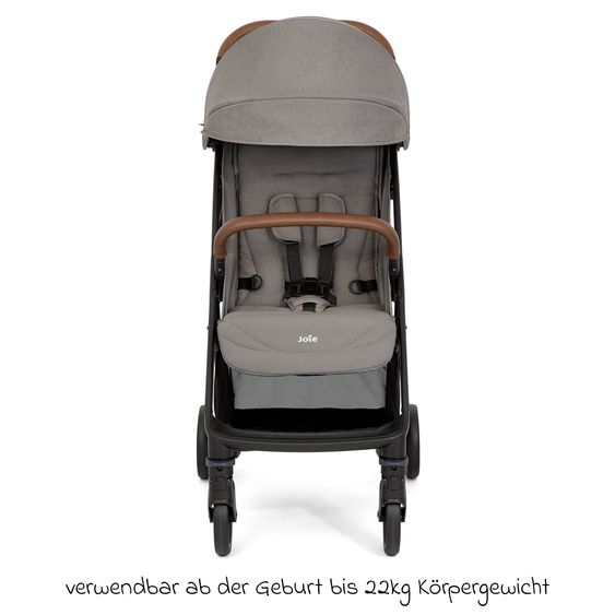 joie Reisebuggy & Sportwagen Pact Pro bis 22 kg belastbar mit Liegeposition nur 6,3 kg leicht inkl. Transporttasche, Adapter & Regenschutz - Pebble