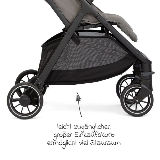 joie Reisebuggy & Sportwagen Pact Pro bis 22 kg belastbar mit Liegeposition nur 6,3 kg leicht inkl. Transporttasche, Adapter & Regenschutz - Pebble