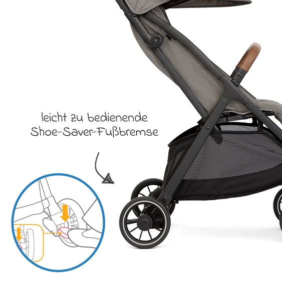 joie Reisebuggy & Sportwagen Pact Pro bis 22 kg belastbar mit Liegeposition nur 6,3 kg leicht inkl. Transporttasche, Adapter & Regenschutz - Pebble