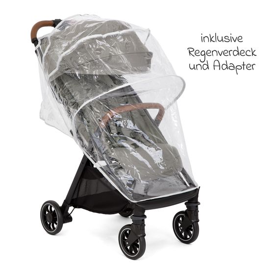 joie Reisebuggy & Sportwagen Pact Pro bis 22 kg belastbar mit Liegeposition nur 6,3 kg leicht inkl. Transporttasche, Adapter & Regenschutz - Pebble