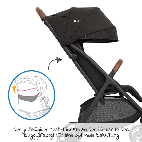 joie Reisebuggy & Sportwagen Pact Pro bis 22 kg belastbar mit Liegeposition nur 6,3 kg leicht inkl. Transporttasche, Adapter & Regenschutz - Shale